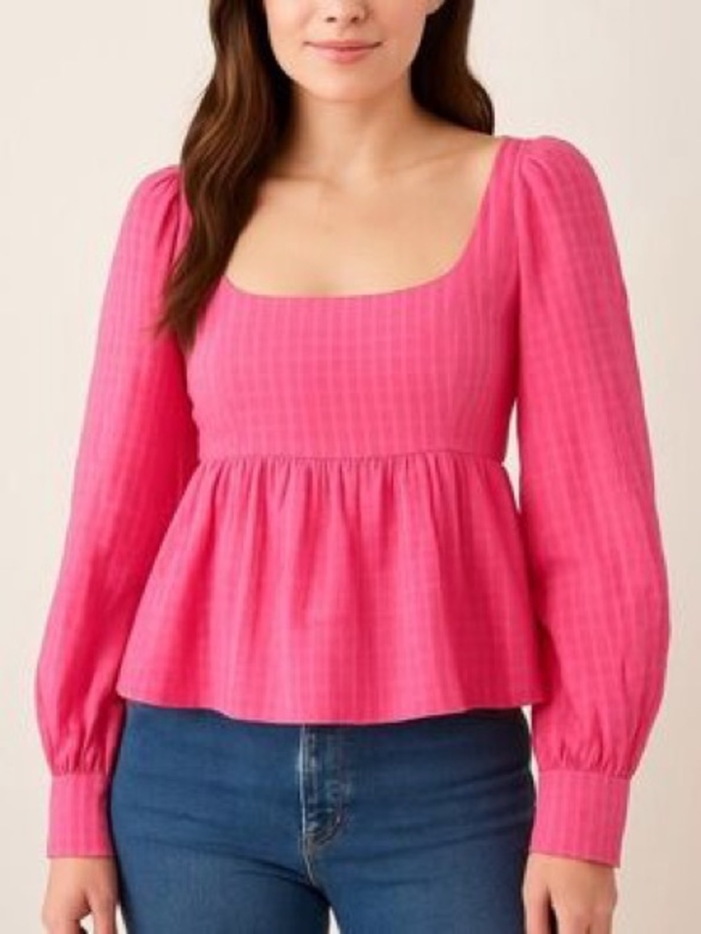 NWOT WAYF Pink Peplum Top